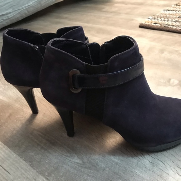 Navy Suede Booties | Bandolino - Picture 6 of 9